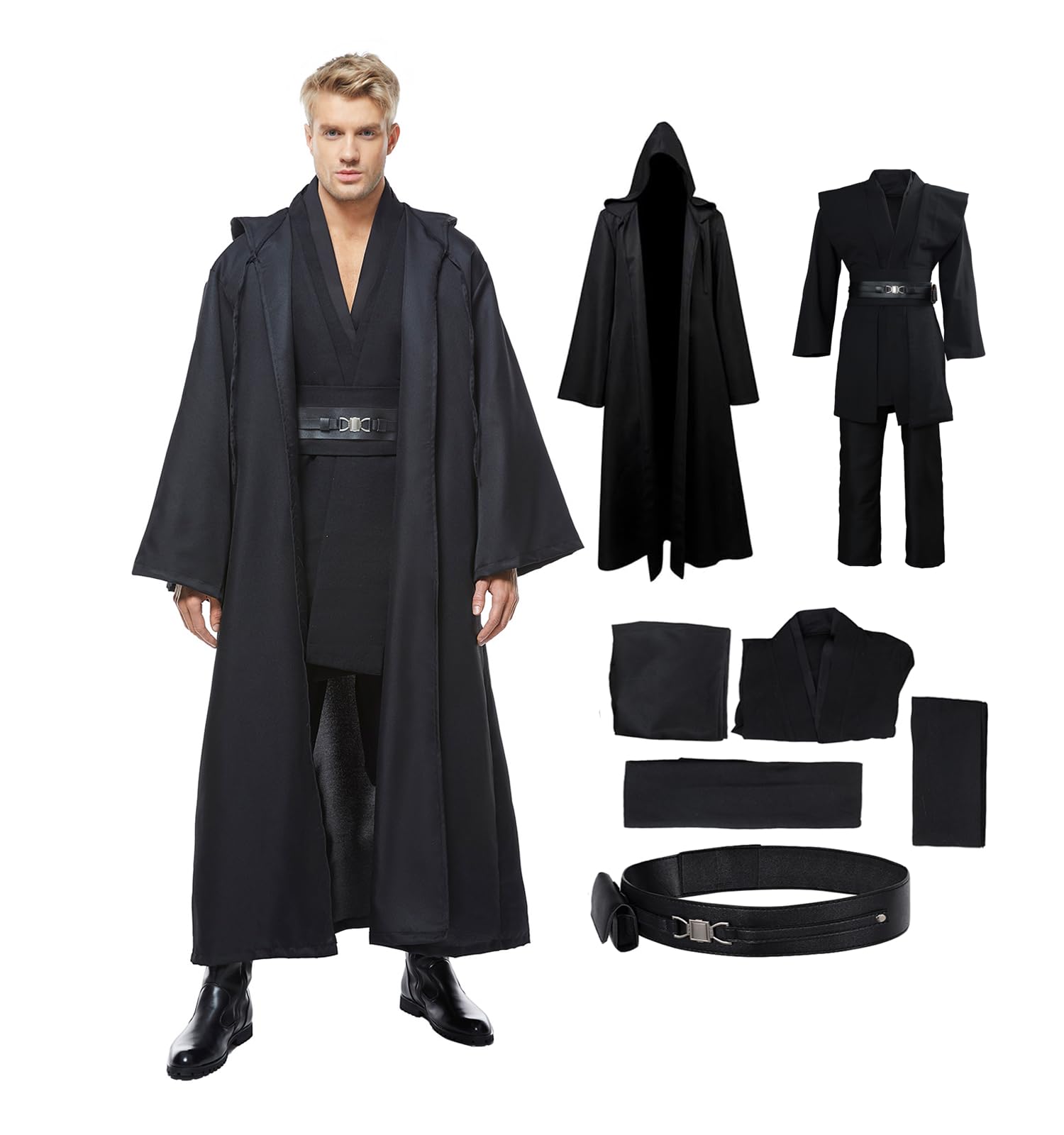 Fortunezone Ritter Kostüm Herren Halloween Cosplay Kostüme für Erwachsene mit Umhang