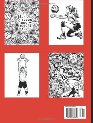 Volleyball Athlete Coloring Book, 110 pages:: 50+ Coloring Pages For Teens and Adults