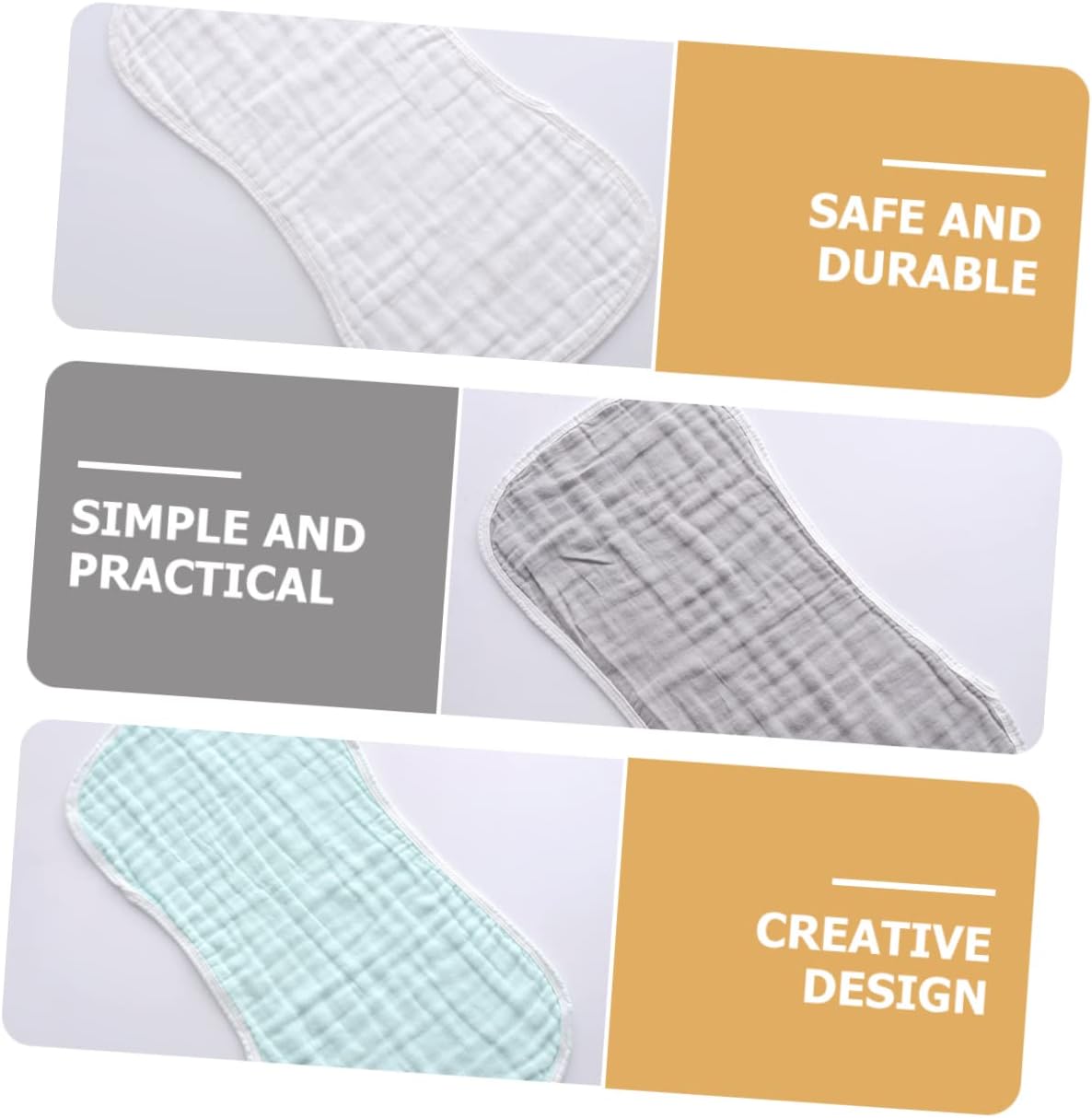 BESTonZON 5pcs Super Soft Newborn Burp Cloths Shoulder Pad Muslin Swaddle Blankets for Months