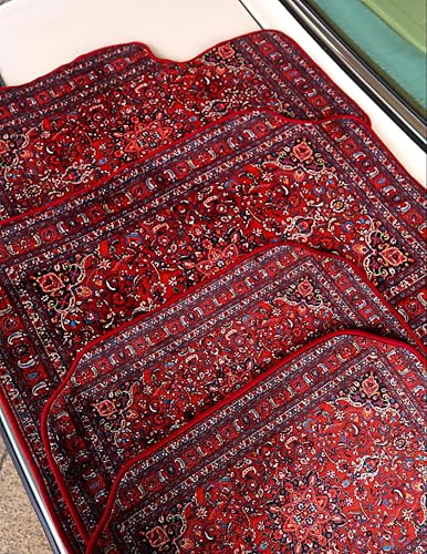Image of CHIRON Premium Oriental Rug Look Floor Mat for Seltos (2026-Onwards) Custom Fitted, Luxury Foot Mats Compatible with Kia Seltos (2026-Onwards), Set of 5 Pcs, Washable, Classic RED