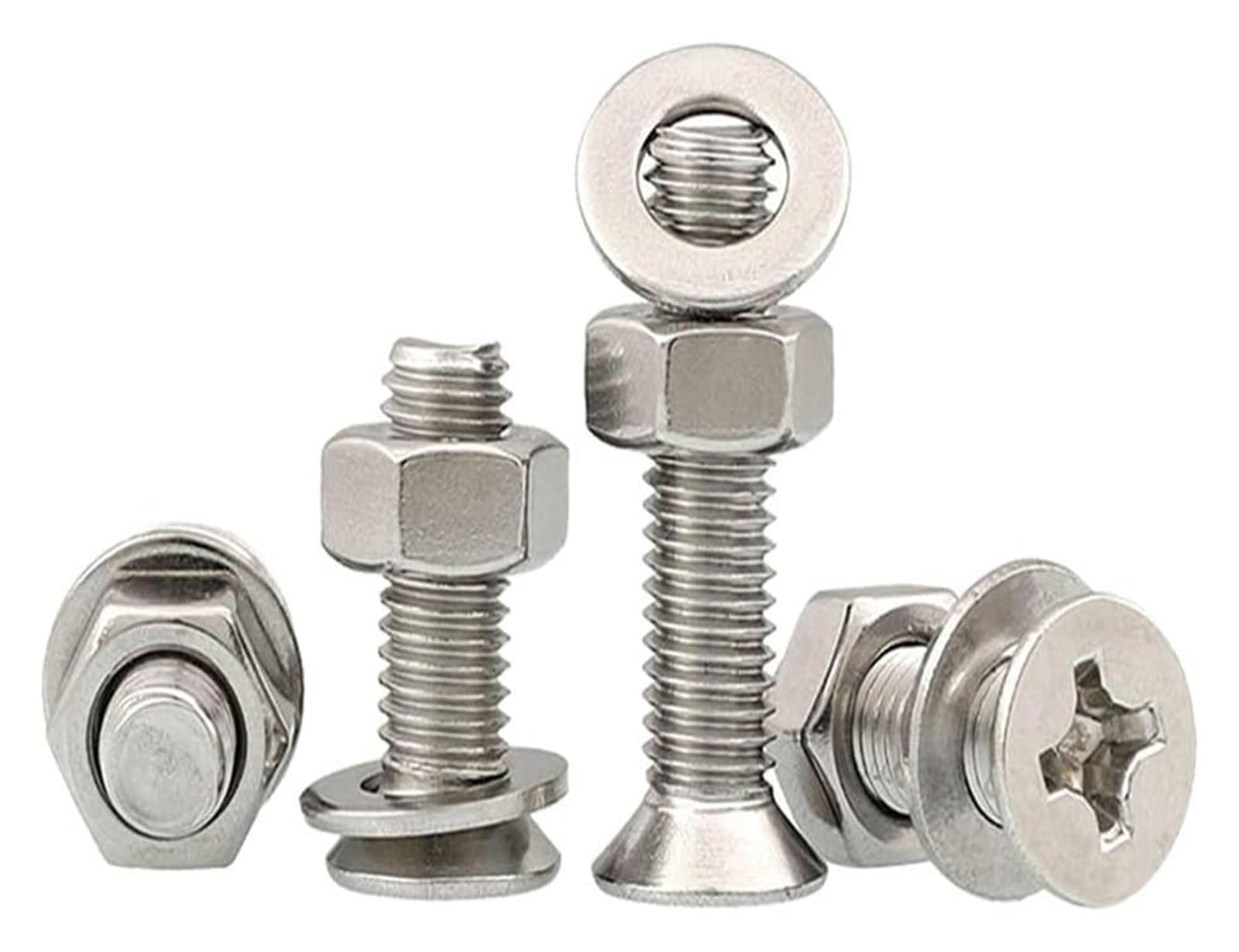 Bulloni a testa esagonale, Viti a testa esagonale, Viti a croce M3-M6 Viti a testa svasata Dadi esagonali e rondelle piane Assemblaggi M8 (2 pezzi) 30 mm (Color : M3 (20pcs), Size : 12mm)