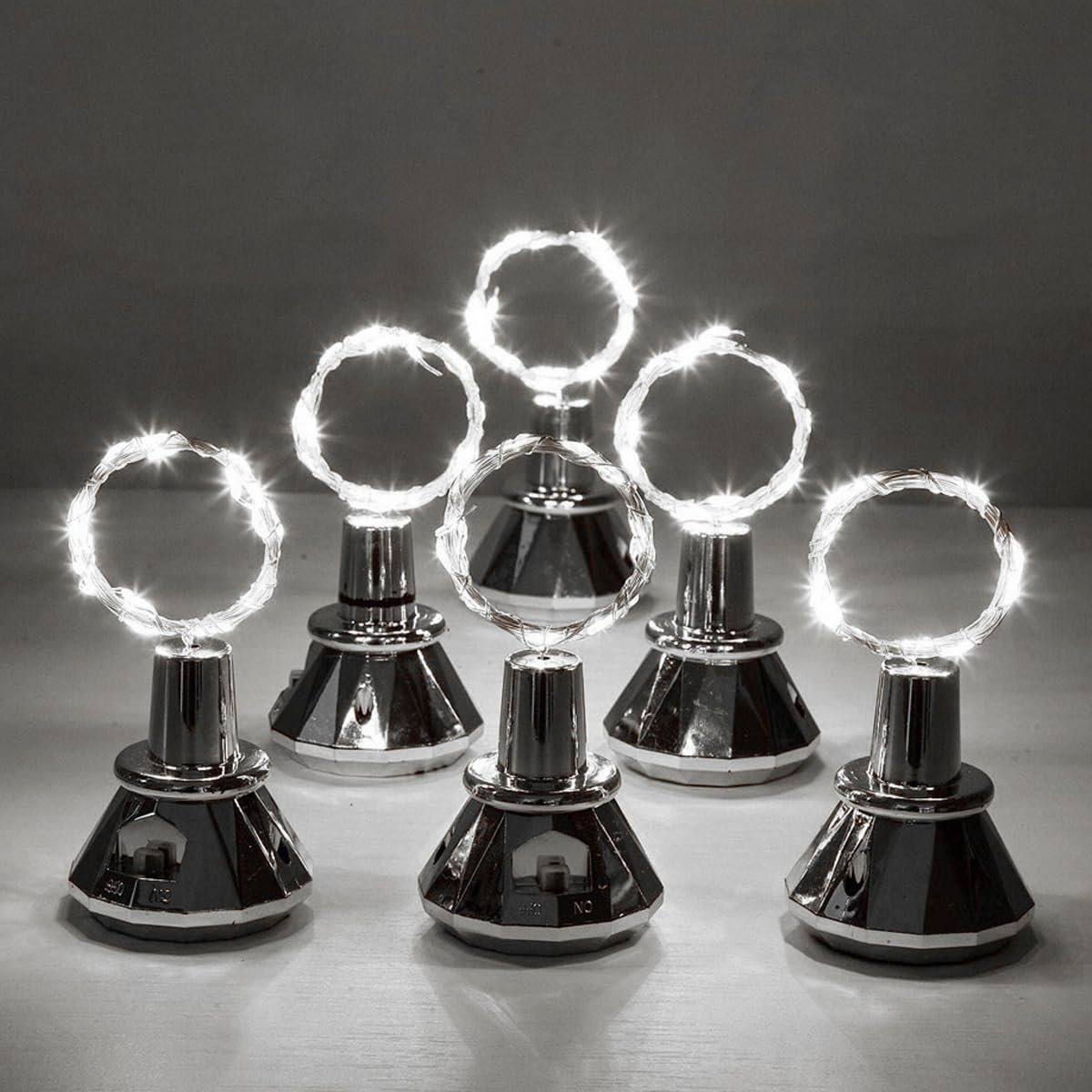 6Pcs Solar Wine Bottle Lights 20 LED Solar Bottle Fairy Light with Cork, 2M Copper Wire Outdoor Waterproof Cork Light for Bottles Auto On/Off Decorative Lamp for Christmas Party Festival (White) - Image 4