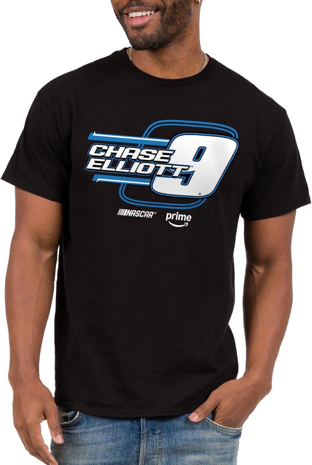 Junk Food NASCAR Skewed Lines-Unisex Adult Fan Sports Short Sleeve T-Shirt for Men & Women