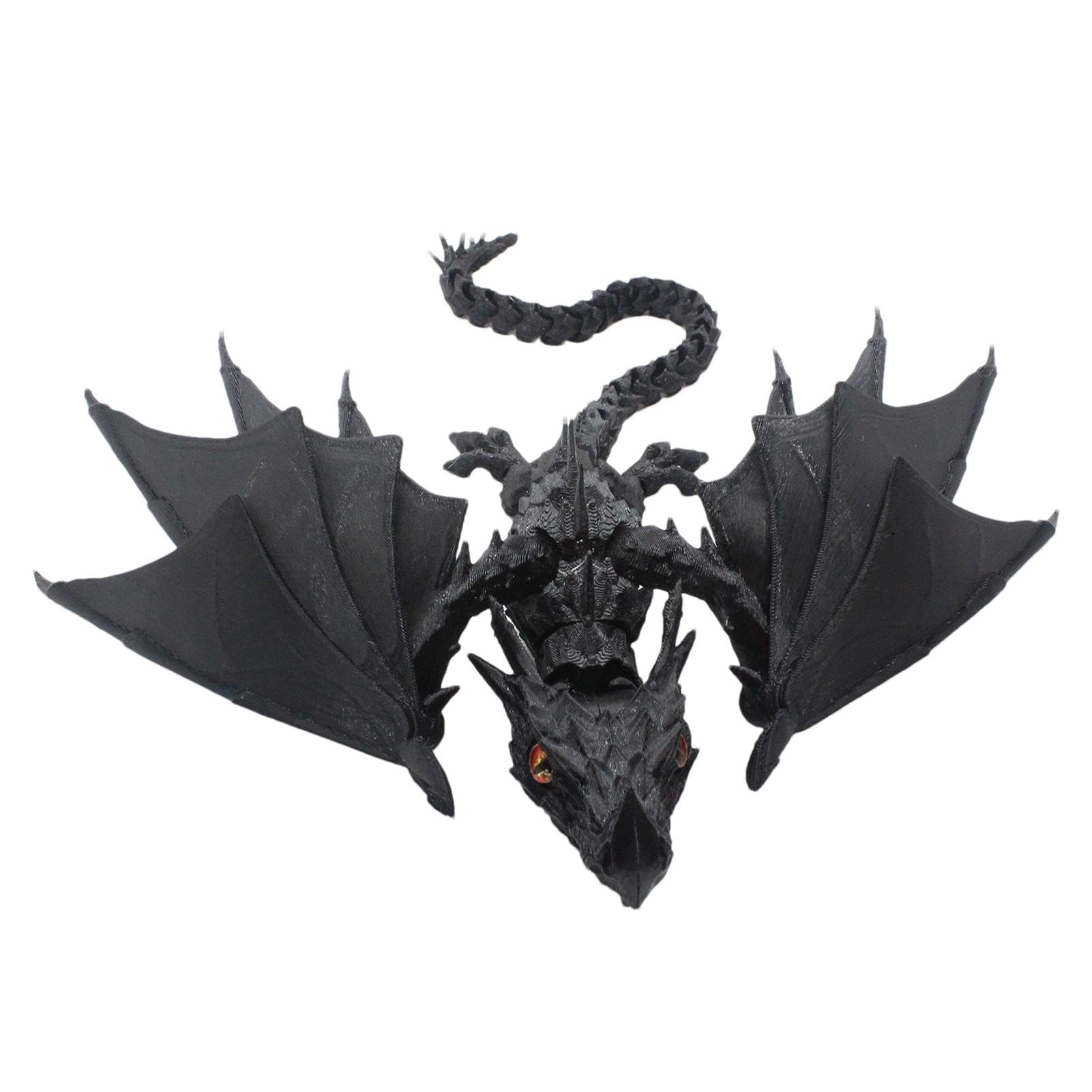 Lot De 2 Dragons Imprimés 3D Articulés – Bleu/rouge Et Bleu/vert, Déco Fantastique Réaliste, Anti-stress, Cadeau Noël