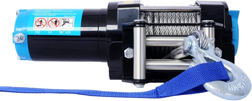 ATV/UTV Winch- 12 V 3500LBS Electric Winch with Steel Cable, Wire and Wireless Remote Control, Roller Fairlead