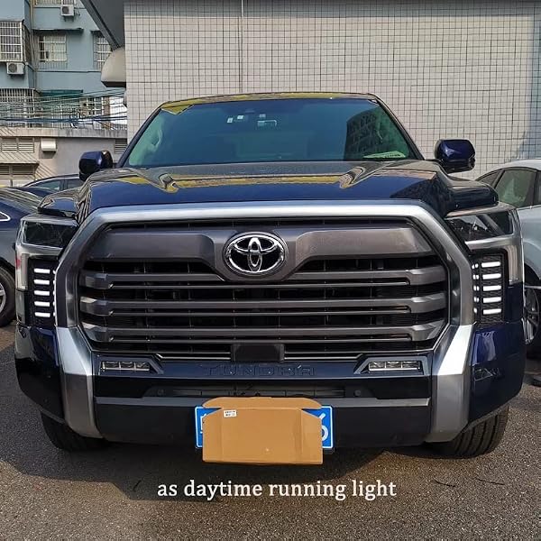 ECAHAYAKU Compatible With Toyota Tundra 2022-2025 White/Amber DRL Sequential Switchback Turn Signal Led Daytime Running Light Front Bumper Fog Lights Driving Lamp by ECAHAYAKU - Used condition - Image 2