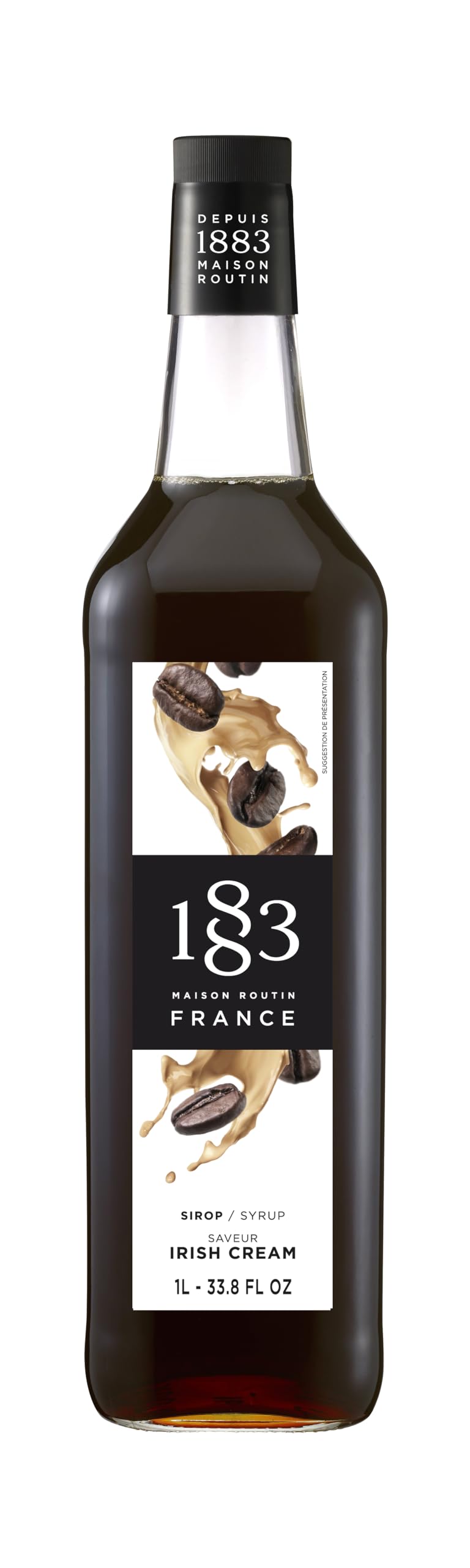 1883 Coffee Syrup, Irish Cream Syrup for Drinks, 1 Liter Plastic Bottle