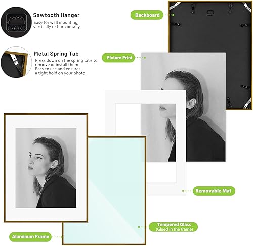 Vista 399 de Golden State Art - Portarretratos de aluminio de 18 x 24 pulgadas - con paspartú para fotos de 16 x 20 pulgadas o sin paspartú para póster de 18 x