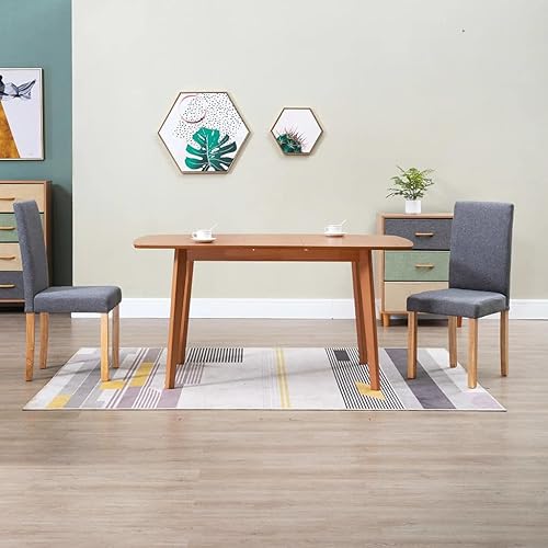 Vista 11 de Modern Dining Chairs Set of 2 Black Fabric Upholstered with Rubber Wood Frame for Kitchen Dining Room Farmhouse Decor Black/2pcs