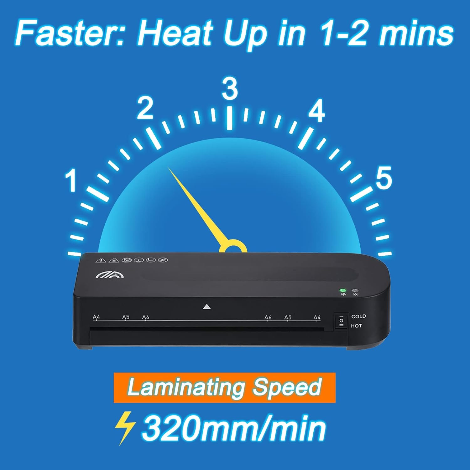 PATIKIL 5-in-1 Laminator Machine, A4 Laminating Machine 9 Inch Quick Warm-Up Cold & Thermal Laminator with A4/A5/A6 Laminating Sheets, Corner Rounder, Paper Trimmer for Office Home Use