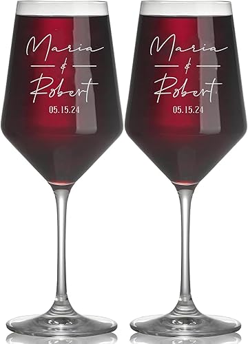 Miniatura 9 de Copas de champán de boda grabadas personalizadas, copas de champán de boda, compromiso, juego de boda (solo grabado, MRMRS 8)