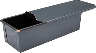 Matfer Bourgeat Exopan Steel Bread Mold/Loaf Pan with Lid, Nonstick, 10 1/2"x4"