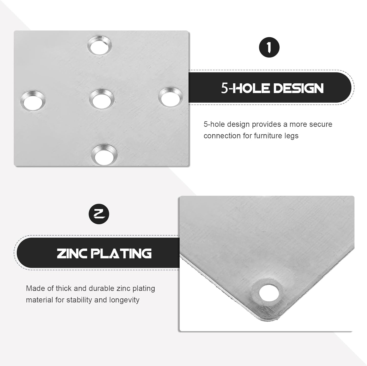 Mounting Plates for Furniture Legs: 8 PCS Table Leg Mounting Plate Furniture Leg Attachment Plates Flat T-Plate Connector Attachment Bracket Base for Sofa Cabinet Chair Seat Repair Replacement