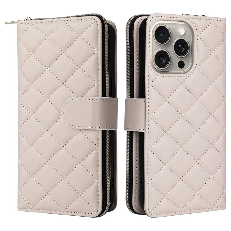 Housse portefeuille iPhone 16 blanc cuir à rabat clapet aimanté et coque support intégrée