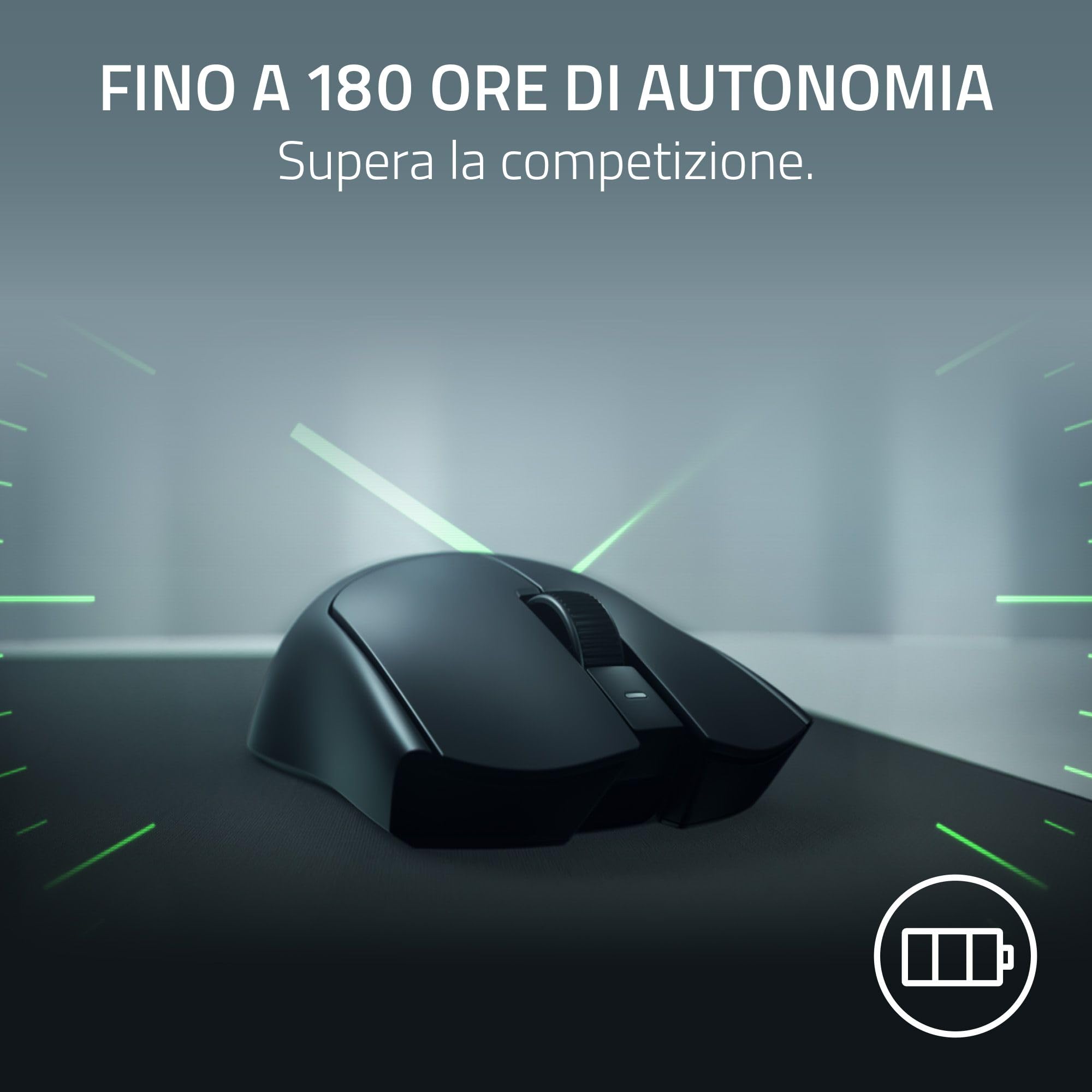 Razer Viper V4 Pro - Mouse da gaming wireless simmetrico per eSport - Ultraleggero 49 g - HyperSpeed Gen-2 polling a 8 KHz - Sensore Focus Pro 50K - Rotella di scorrimento ottica - PC/Mac | Nero