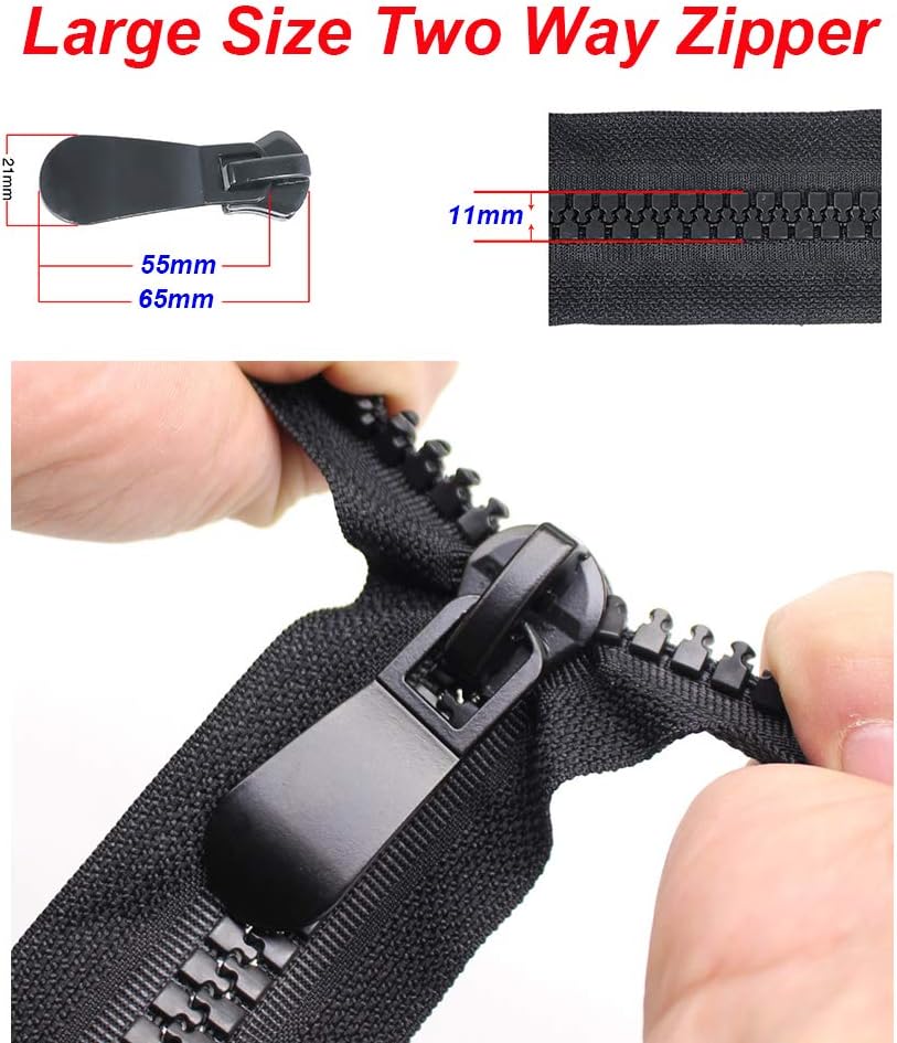 YaHoGa #15 スーパーラージ 2ウェイ分離プラスチックジッパー 裁縫コート パーカー ダウンジャケット 高耐久ジッパー バル