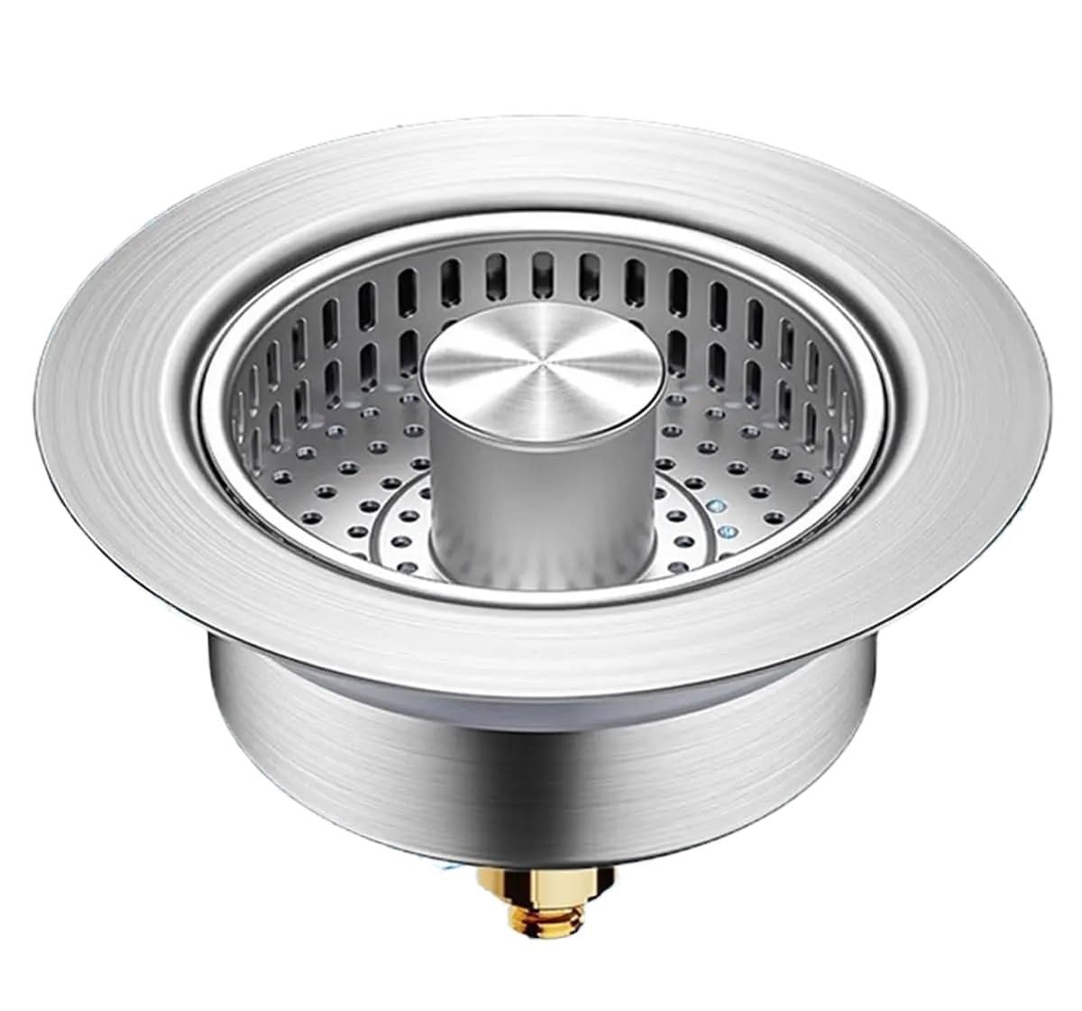 Colador de desagüe for Fregadero de Cocina 3 en 1, tapón Universal de Acero Inoxidable, antiobstrucción emergente for fregaderos de 3-1/2 Pulgadas estándar de EE. UU.