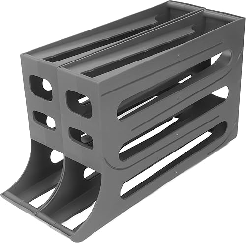 Soporte para huevos para refrigerador, 60 unidades dispensador automático de huevos con 4 niveles y filas dobles, organizador de bandejas de huevos