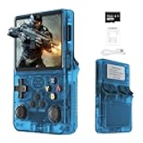R36s 2025 New Retro Handheld Game Console,Handheld Game Console with Built-in 20000+ Games,Support 20+ Emulator,Linux System,3.5” IPS Screen,Portable Mini Emulator for Kids and Adults (Blue)