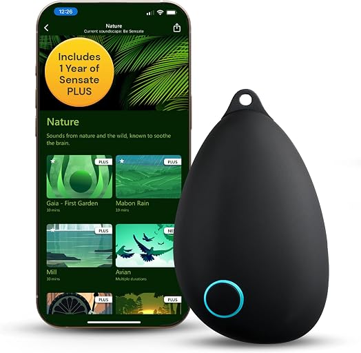 Relaxation Device – Vagus Nerve Toning for Calm, Sleep & Stress | Non-invasive, infrasonic resonance technology, strengthens your nervous system, 1 year Sensate Plus subscription included