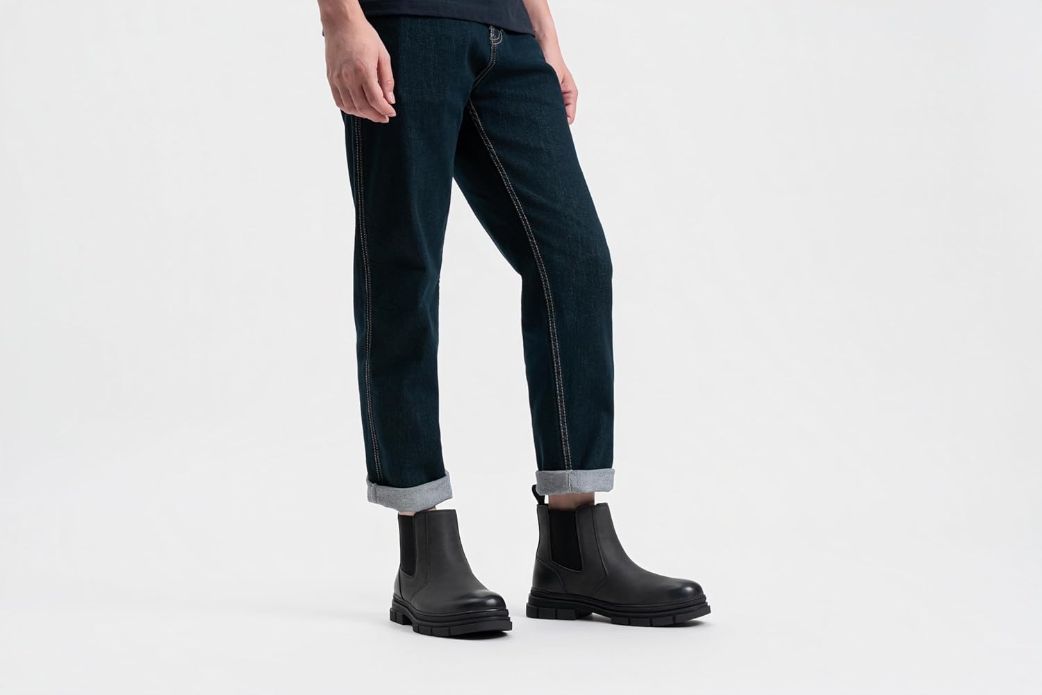 Jousen Chelsea Boots Men Casual Slip On Boots for Men Ankle Dress Mens Boots - Image 2