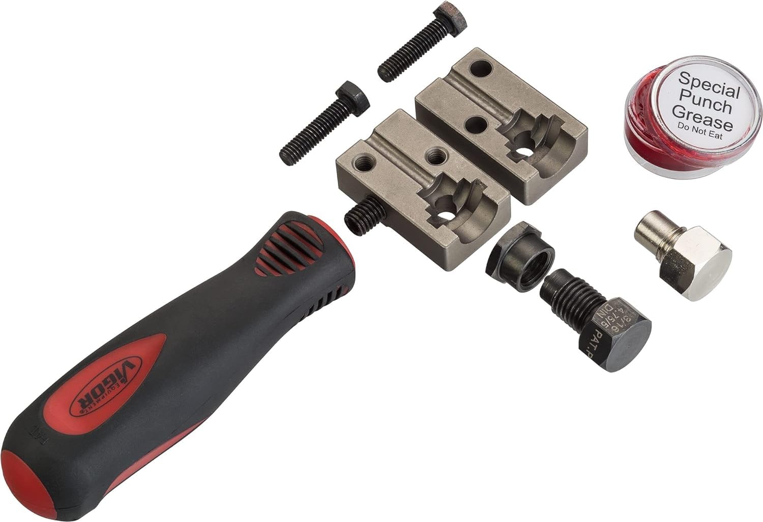 VIGOR V4416 abocardador, exclusivo para abocardar DIN, ligero y manejable, para abocardar DIN F 180grados, uso en conductos de freno o hidráulicos directamente en el vehículo