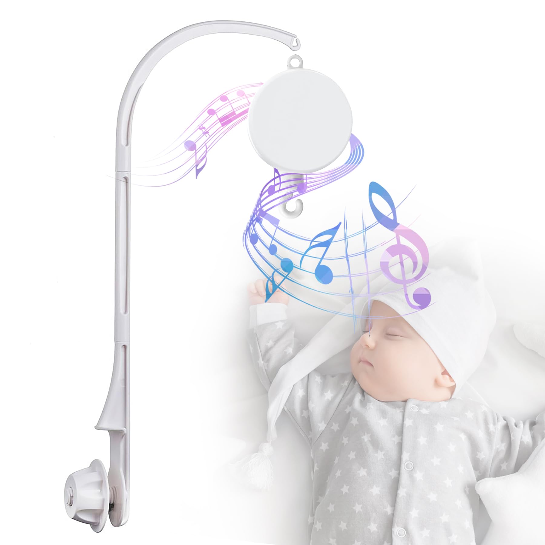 26 inch Baby Crib Mobile Bed Bell Holder Arm, Mobile Hanger, The Bracket Nut can be Adjusted Width，Baby Mobile Hanger