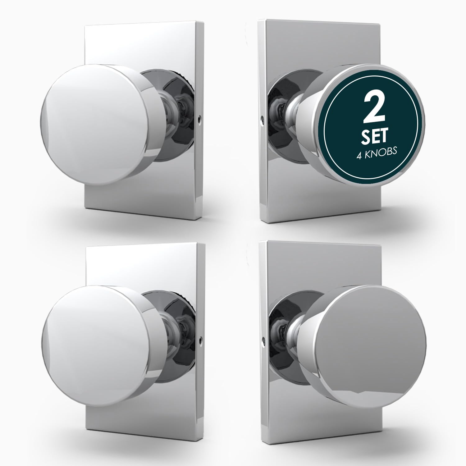 Gold Privacy Door Knobs with Lock - Mega Handles -24