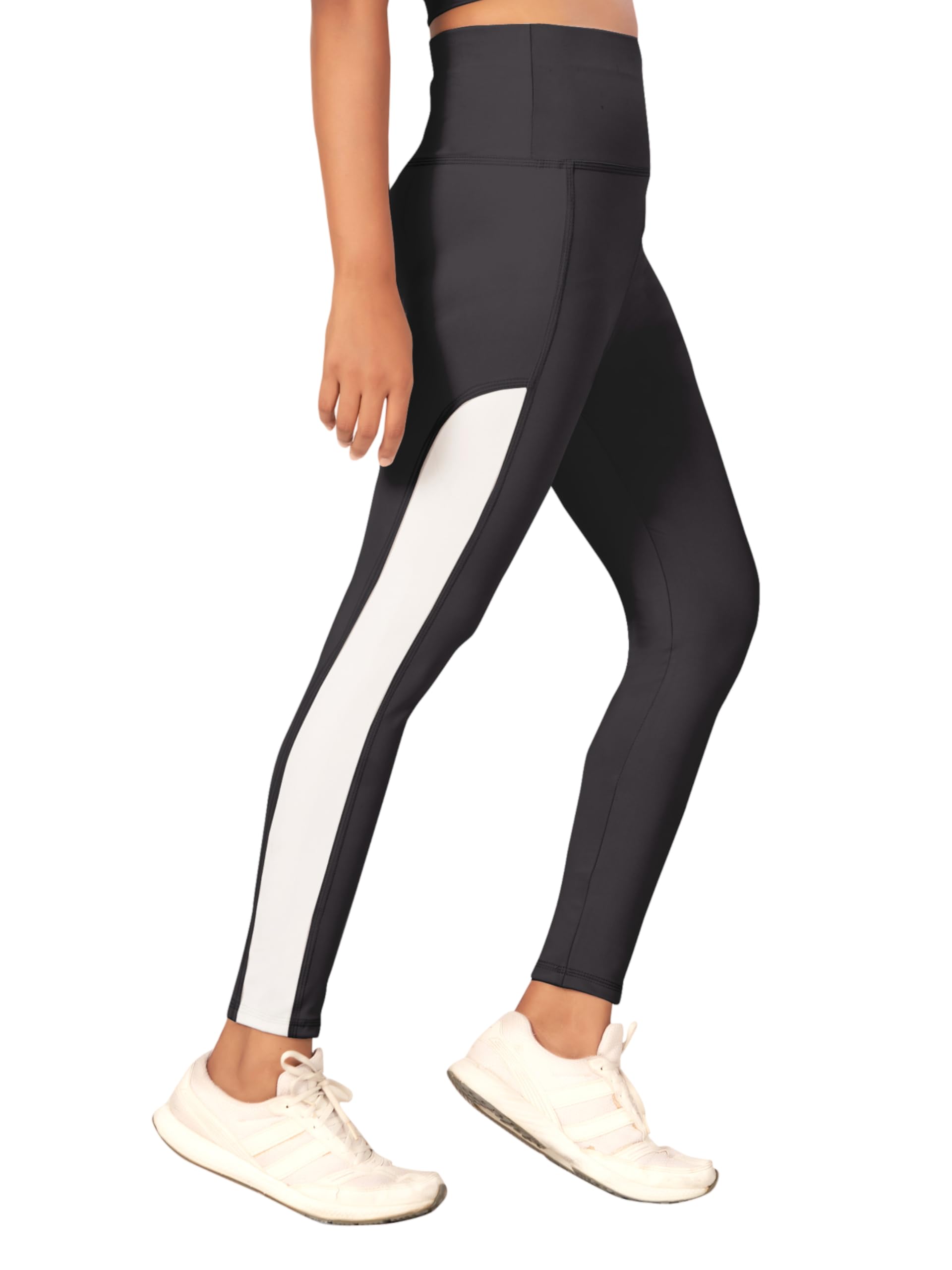 Womens High Rise Gym Pant | Side Patch Workout Leggings | Polyester Blend Track Pant Joggers Lower-image-49