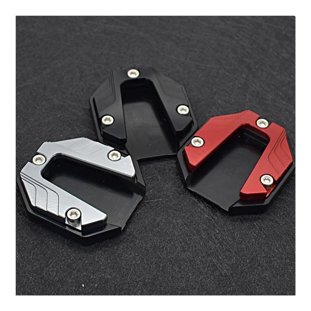 QEQSHQO Plaque Extension Béquille Moto – Support Latéral Universel Aluminium CNC, Stabilité & Protection