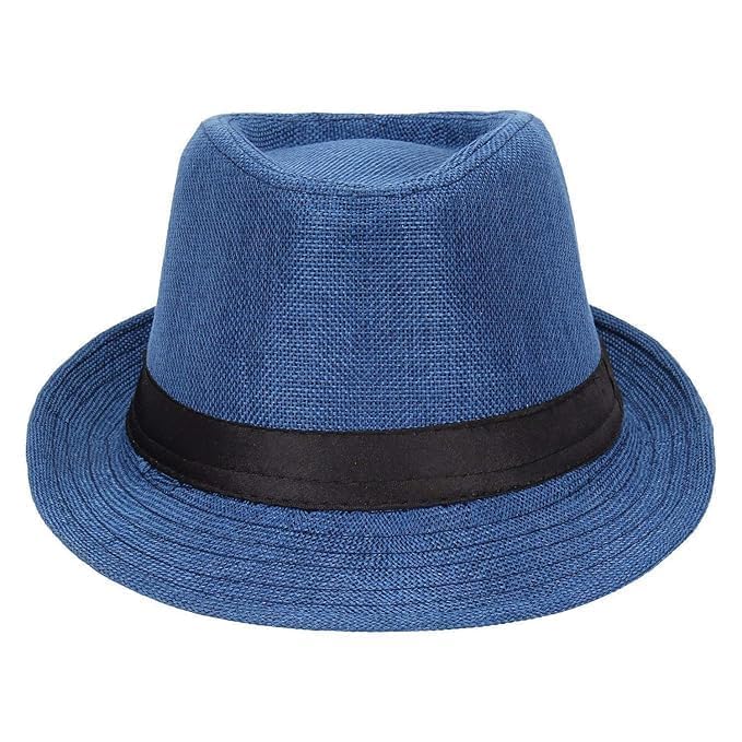 Classic Design Jute Cotton Fedora Hat/Summer Beach Cap for Men and Women-Pack of 1 (Black)-image-12