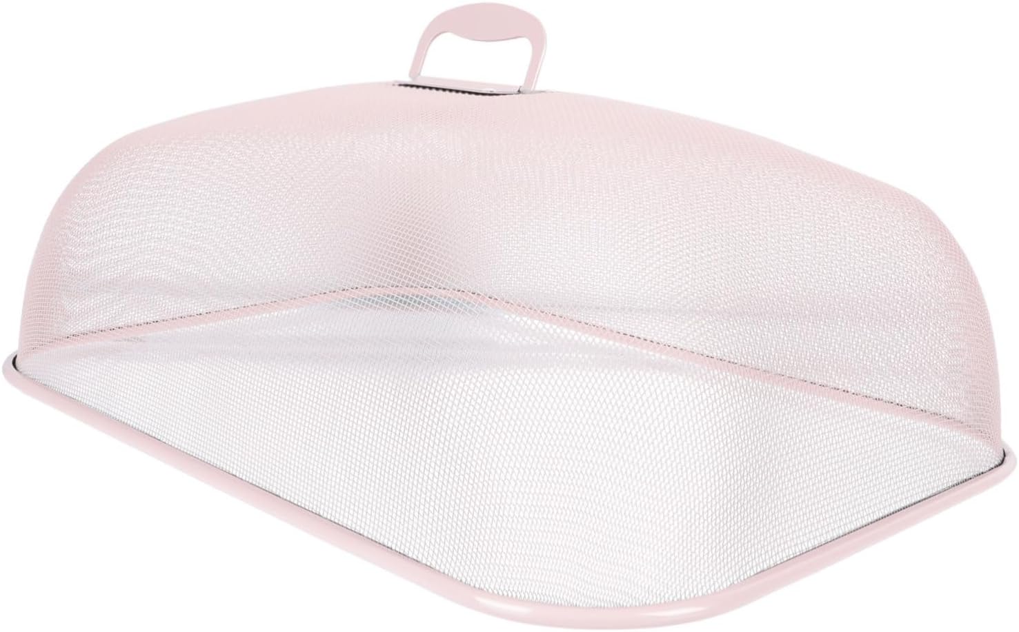 Cabilock Large Pink Iron Food Cover Dustproof and Kitchen Food Tent with Smooth Edges Practical Protective Dish Cover for Cakes Desserts and Meals