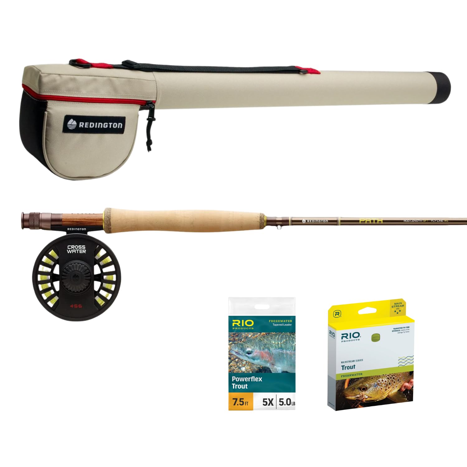 Redington Path Fly Rod Combo Kit with Pre-Spooled Crosswater Reel, Medium-Fast Action Rod