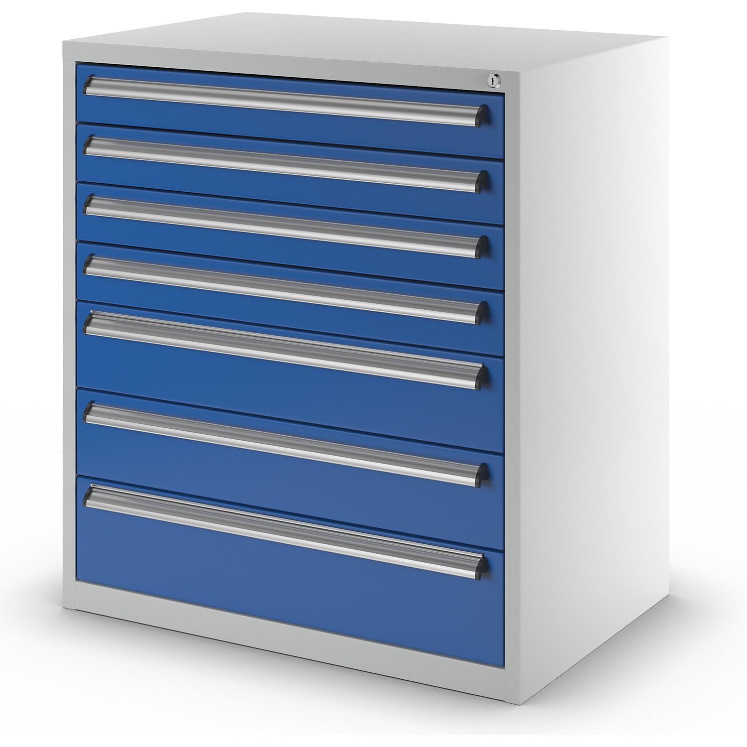 eurokraft | Werkzeugschrank | Breite 900 mm | Höhe 1000 mm | Schubladen 4 x 100 | 2 x 150 | 1 x 200 mm