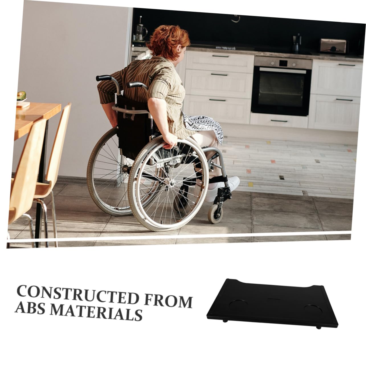 Table à Manger pour Fauteuil Roulant Pliable Abs Noir 2 Pièces