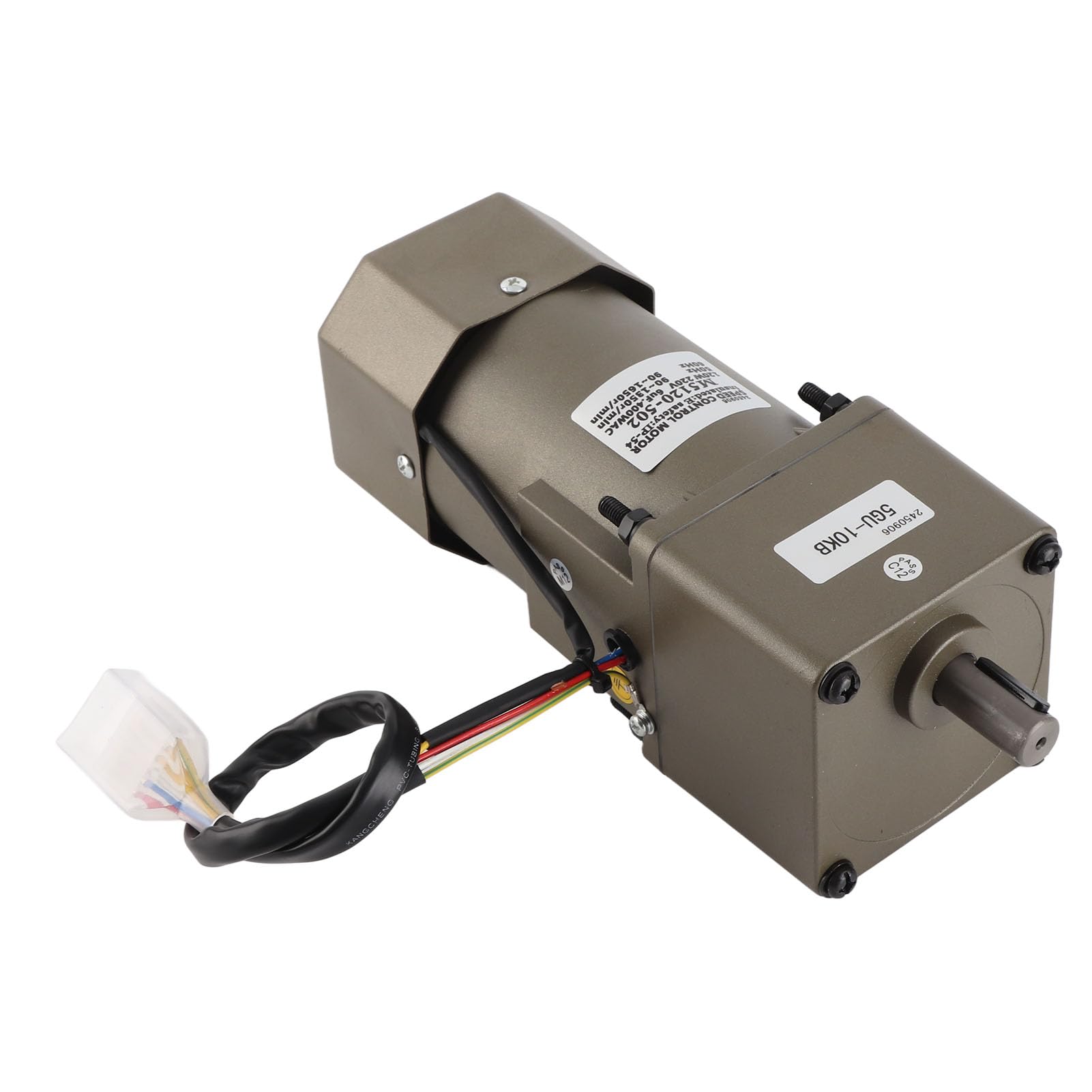 ViaGasaFamido Motor Asíncrono Monofásico de 220 VCA, Motor de Engranaje Reversible de Velocidad Ajustable con Controlador, Potencia de 120 W para Embalaje y Automatización (Relación de reducción 10k)