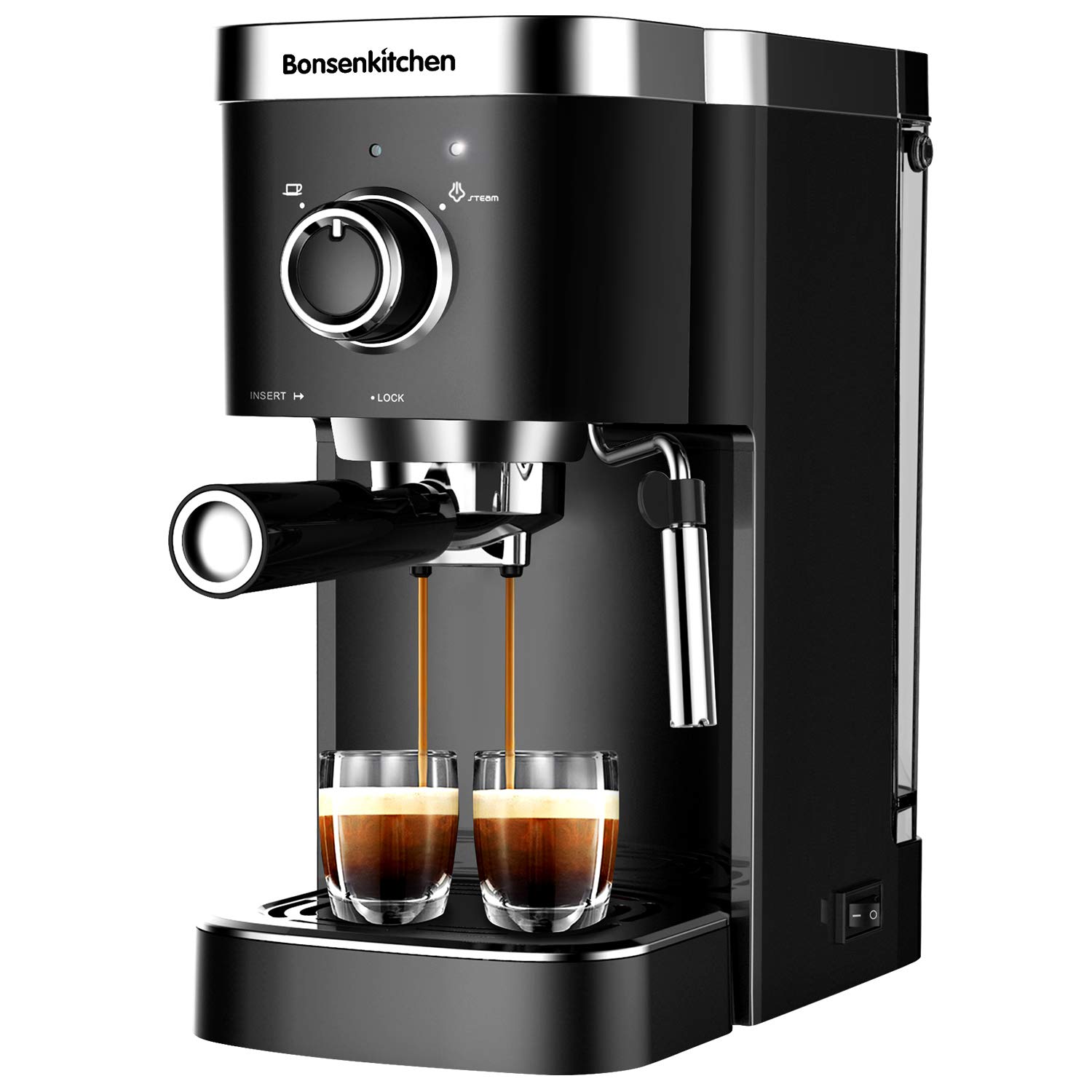 Espresso Machine 20 Bar Expresso Coffee Maker with Milk Frother Wand, Fast Heating Automatic Coffee Machines for Espresso, Cappuccino Latte and Macchiato, 1350W