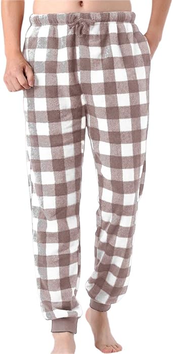 Amazon.com: Karlywindow Pantalones de pijama de franela para hombre, a  cuadros, ajuste holgado, cintura elástica, pantalones de dormir : Ropa,  Zapatos y Joyería
