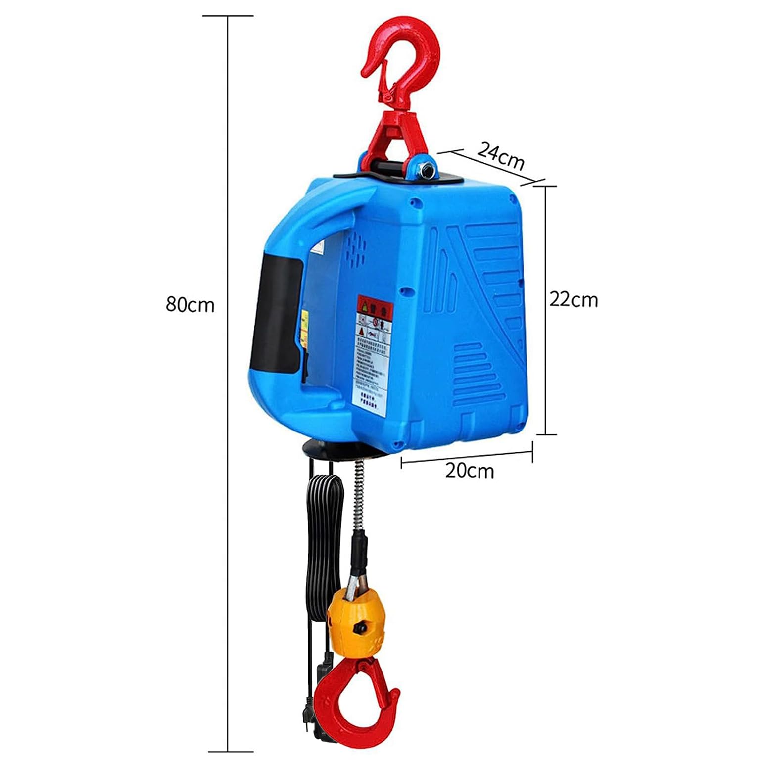 3 en 1 Polipasto eléctrico,Cabrestante eléctrico 220v con control remoto inalámbrico,cabrestante eléctrico portátil de 500kg/1100 libras,7,6m montacargas de balcón para almacén doméstico de