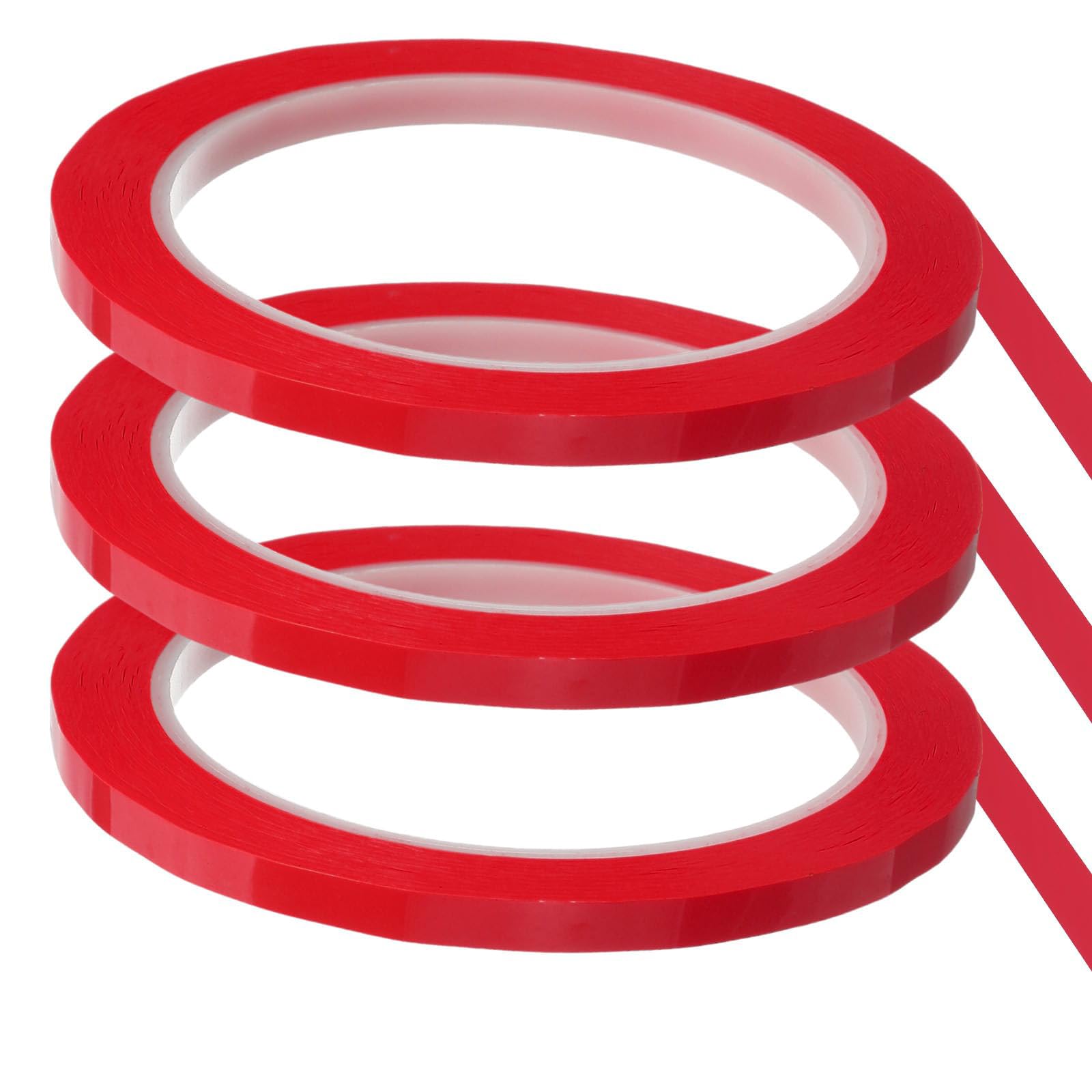 TA-VIGOR Whiteboard Tape 6mm x 66m Self Adhesive Red 3 Rolls โ image 1