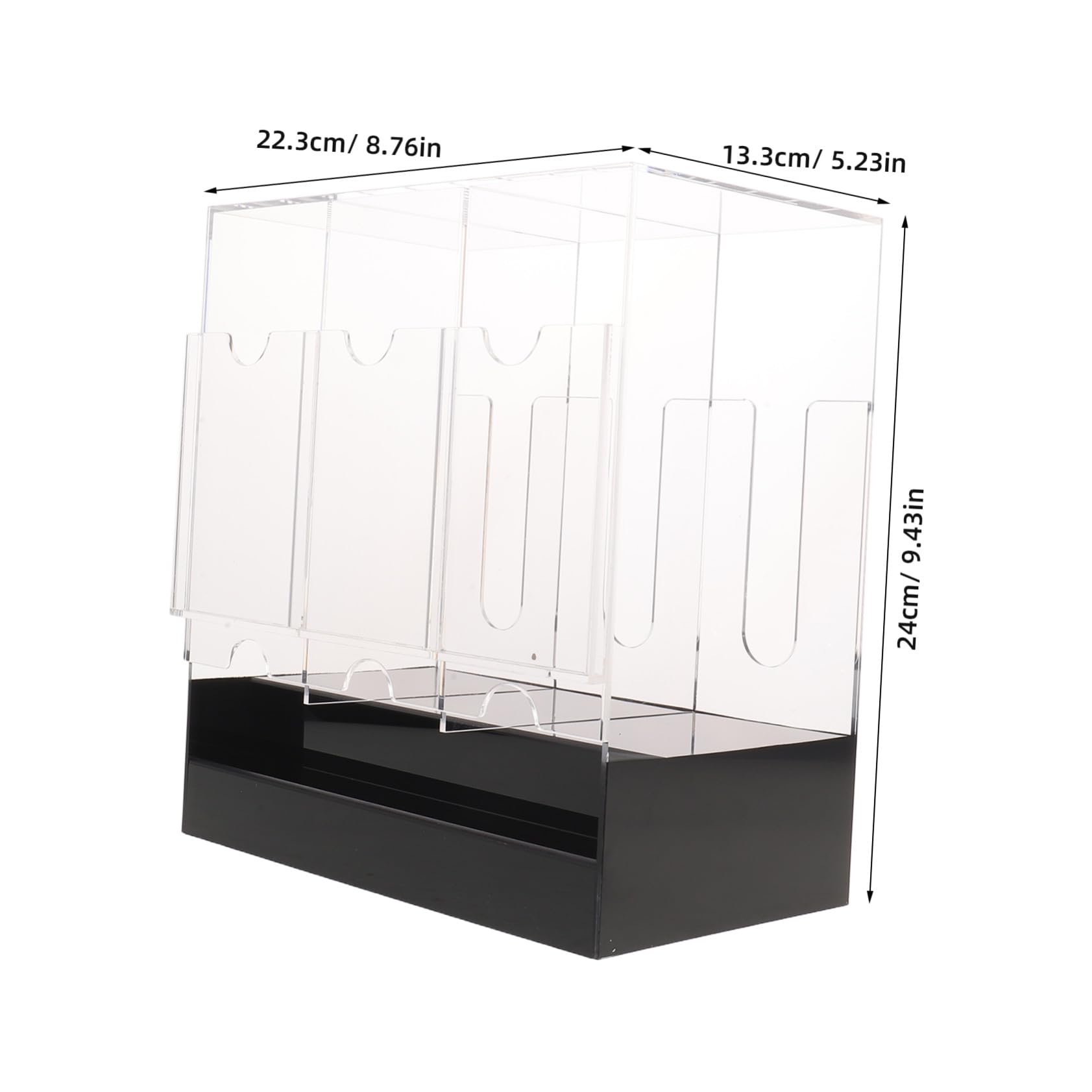 TOYANDONA Booster Cards Display Box avec Base Noire Support Acrylique Transparent pour Packs par Compartiment Organisateur de Cartes de Jeu et Collection pour Boutiques de Jeux et Sports