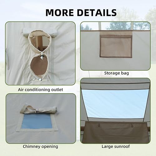 Miniatura 6 de Tienda inflable para 4 a 8 personas, tienda de campaña inflable con bomba de mano y gato de estufa, 5 minutos de fácil instalación, 4 estaciones,