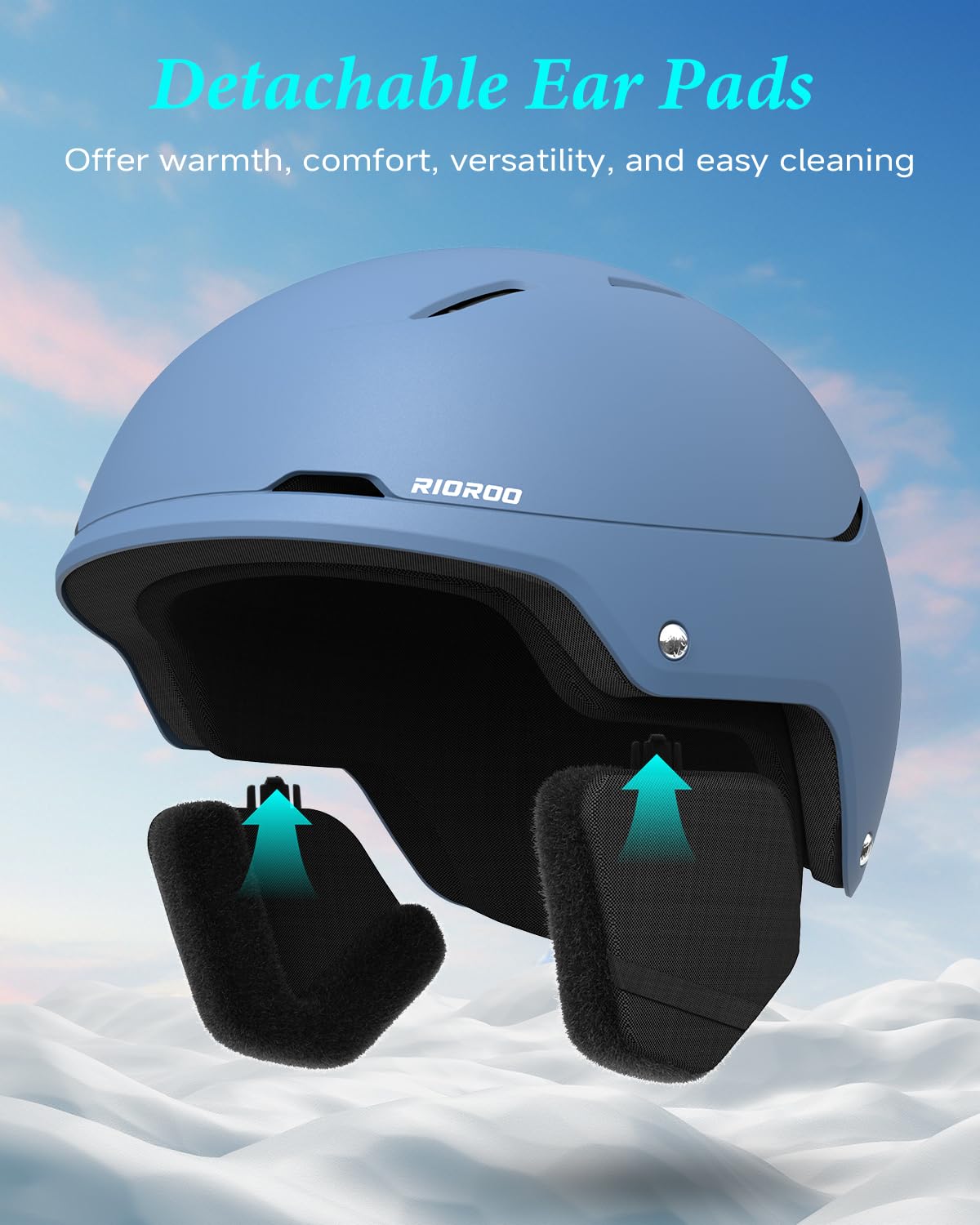Skihelm, Skihelme Herren Damen Jugendliche Größenverstellbar,Warme Flusen-Ohrpolster Snowboardhelm,Leichter Ski Helm mit Verstellbarem Belüftungssystem,Kompatibel mit Einer Skibrille