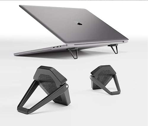 Miniatura 8 de MIYKUISH Soporte invisible portátil para laptop  2 piezas de aleación de zinc para portátil, almohadilla de disipación de calor, elevador de laptop