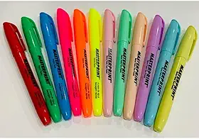 Kit 12 Marca Texto (6 Neon + 6 pastel) Masterprint