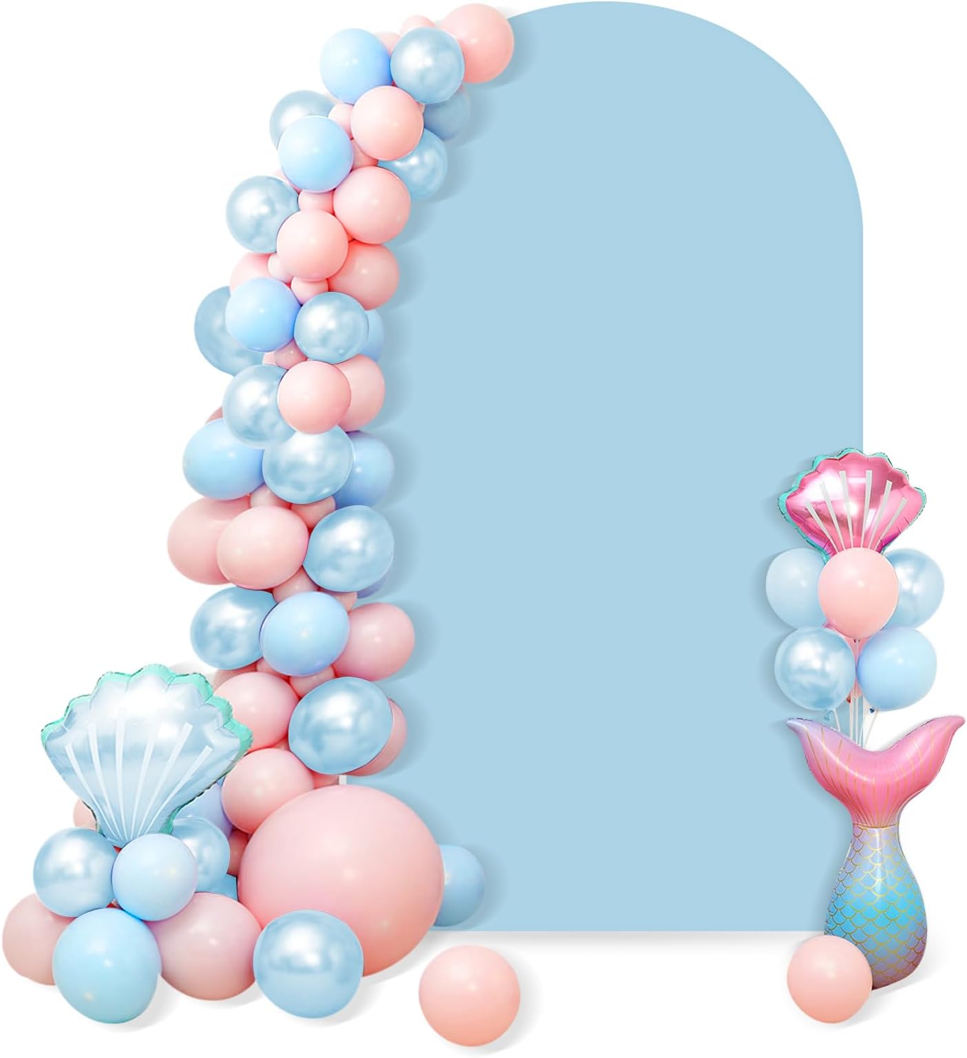 White Arch Backdrop Cover Set Of 2-7.2ft, 6ft White Arch Covers Stretchy Backdrop