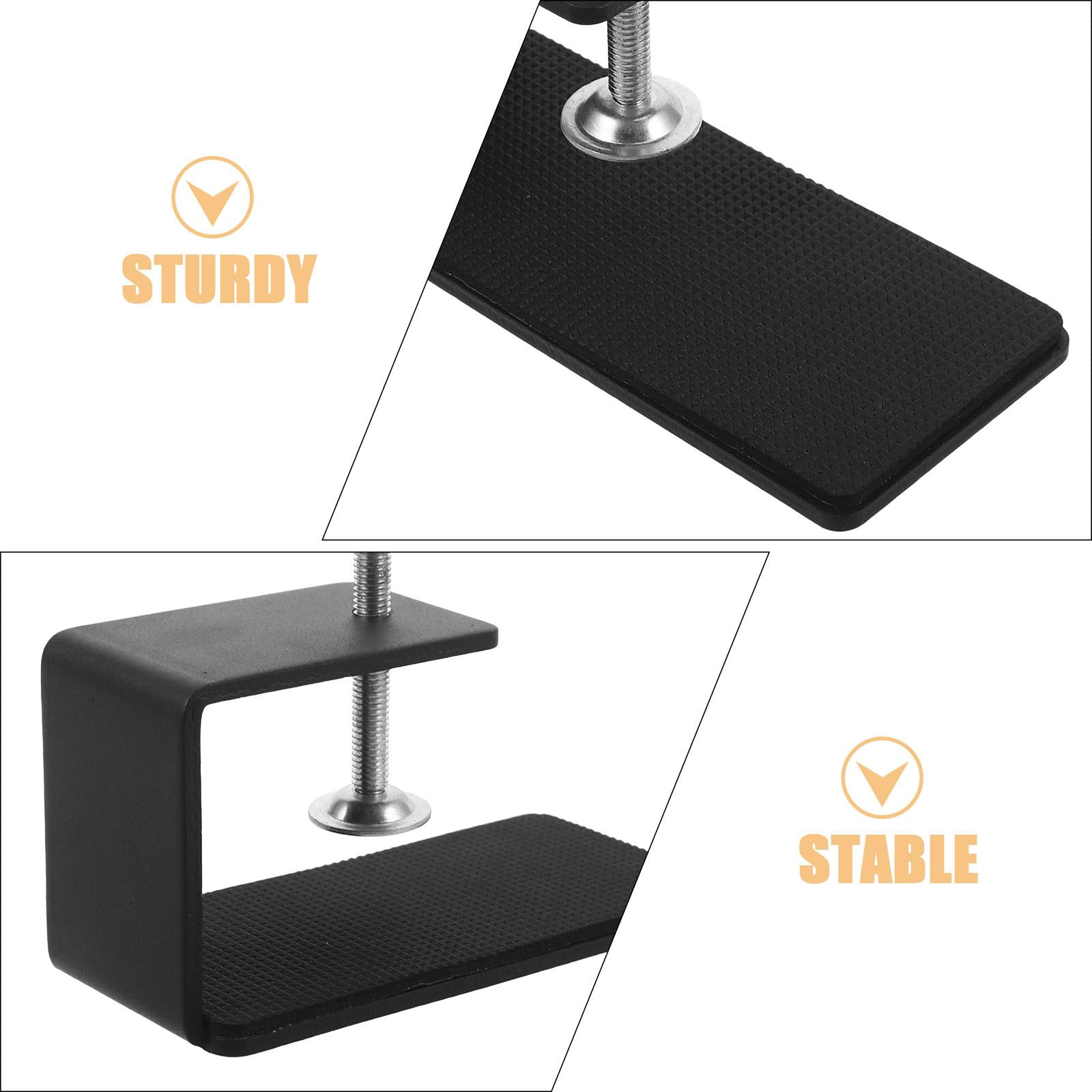 Operitacx 2 pezzi Supporto da tavolo per cambio da corsa - Morsetto fisso da scrivania per gaming - Supporto per cambio a forma di C per postazione di simulazione di guida, accessori da gaming, nero