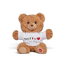 Trudi Bear Marlon T-SHIRT ITALIA | Peluche con maglietta città italiane, gift ricordo gadget viaggi | 32x30x20 cm taglia M | Souvenir | modello 15029