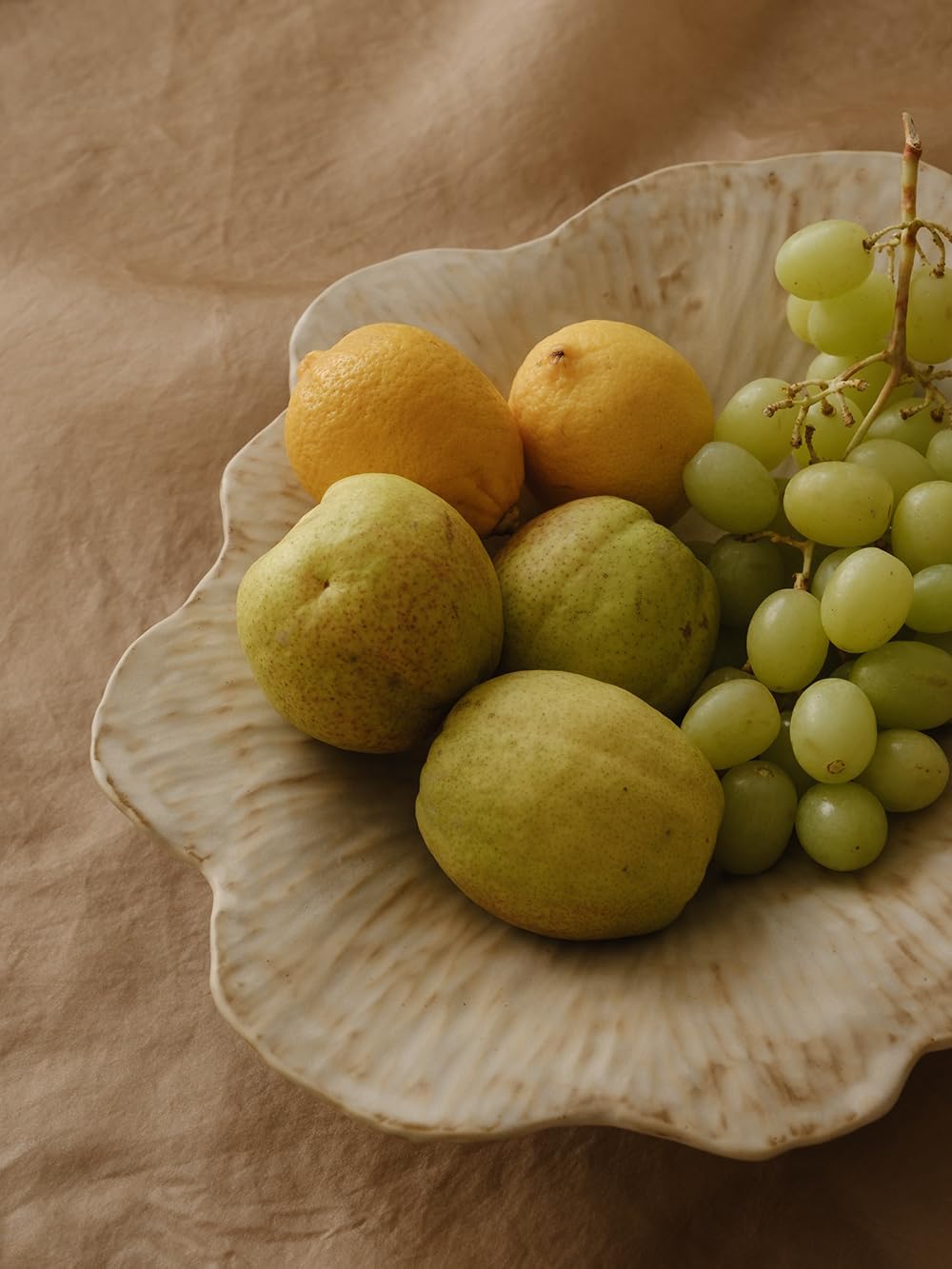WENSHUO Stoneware Fruit Bowl for Kitchen Counter,Large Decorative Bowls for Home Decor,Handmade Perfect Centerpiece for Table, Island,or Counter,Matte Curd Color Reactive Glaze 13.5" L × 10" W