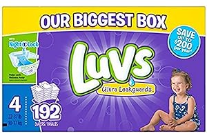 Luvs Size 4 Diapers Big Box: 192 Count Ultra Leakguards for Exceptional Protection